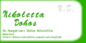 nikoletta dohos business card